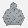 99 Based Star Print Zip Hoodies Grey